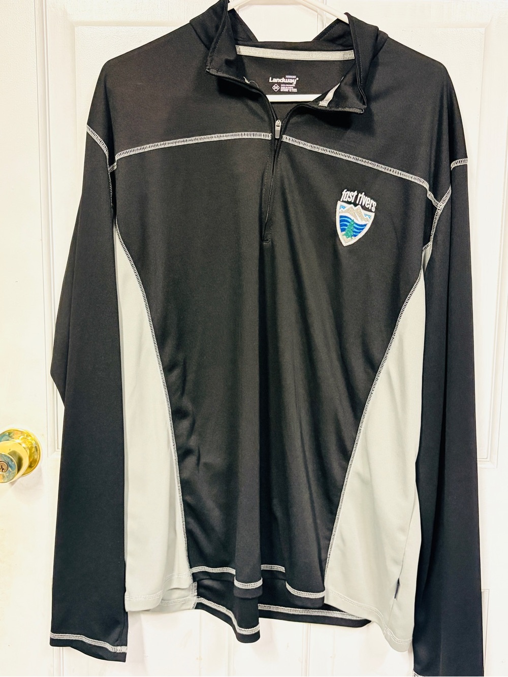 Landway Black & Light Gray Half-Zip Performance Pullover - Men's